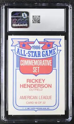 1987 Topps Glossy All-Stars Rickey Henderson #18 Baseball CGC 8