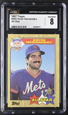 1987 Topps Keith Hernandez #595 All Star Baseball CGC 8