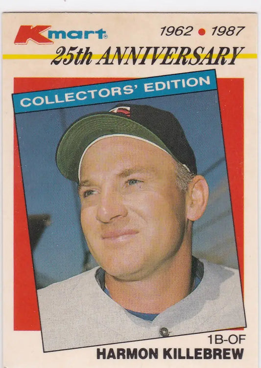 Baseball card of Harmon Killebrew smiling in Twins jersey, a collectible trading card
