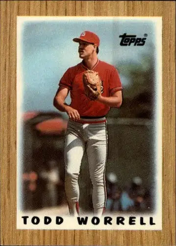 Vintage Todd Worrell baseball card from 1987 Topps Mini Leaders with original gloss