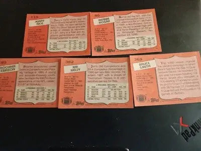 1987 Topps NFL Superstar LOT: Rice Kosar Kelly Smith Esiason. NRMT+ - Football Card Single