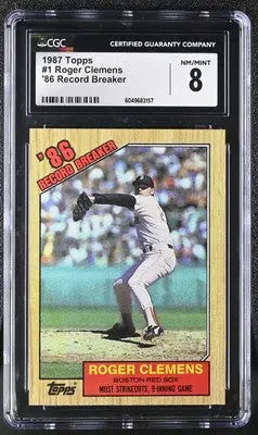 1987 Topps Roger Clemens #1 ’86 Record Breaker Baseball CGC 8