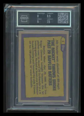 1987 Topps Roger Clemens #1 Baseball Arena Club 8 - Baseball Card Single