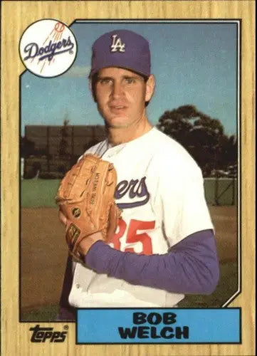 Vintage 1987 Topps Tiffany Bob Welch baseball card with original gloss Dodgers pitcher