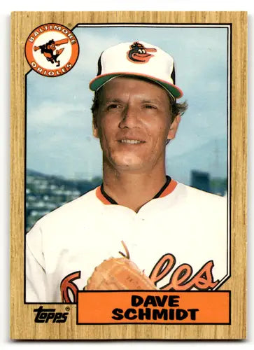 Original gloss 110t Dave Schmidt baseball card from Topps Traded 1987 Orioles series