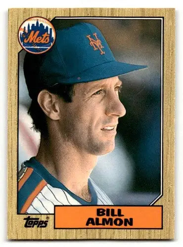 1987 Topps Traded Bill Almon Mets baseball card with original gloss and vibrant design