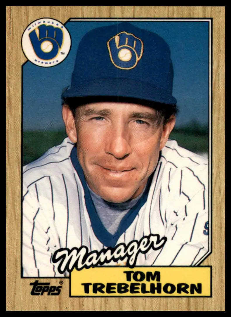 1987 Topps Traded Tom Trebelhorn 121T Milwaukee Brewers NM - Baseball Card Single