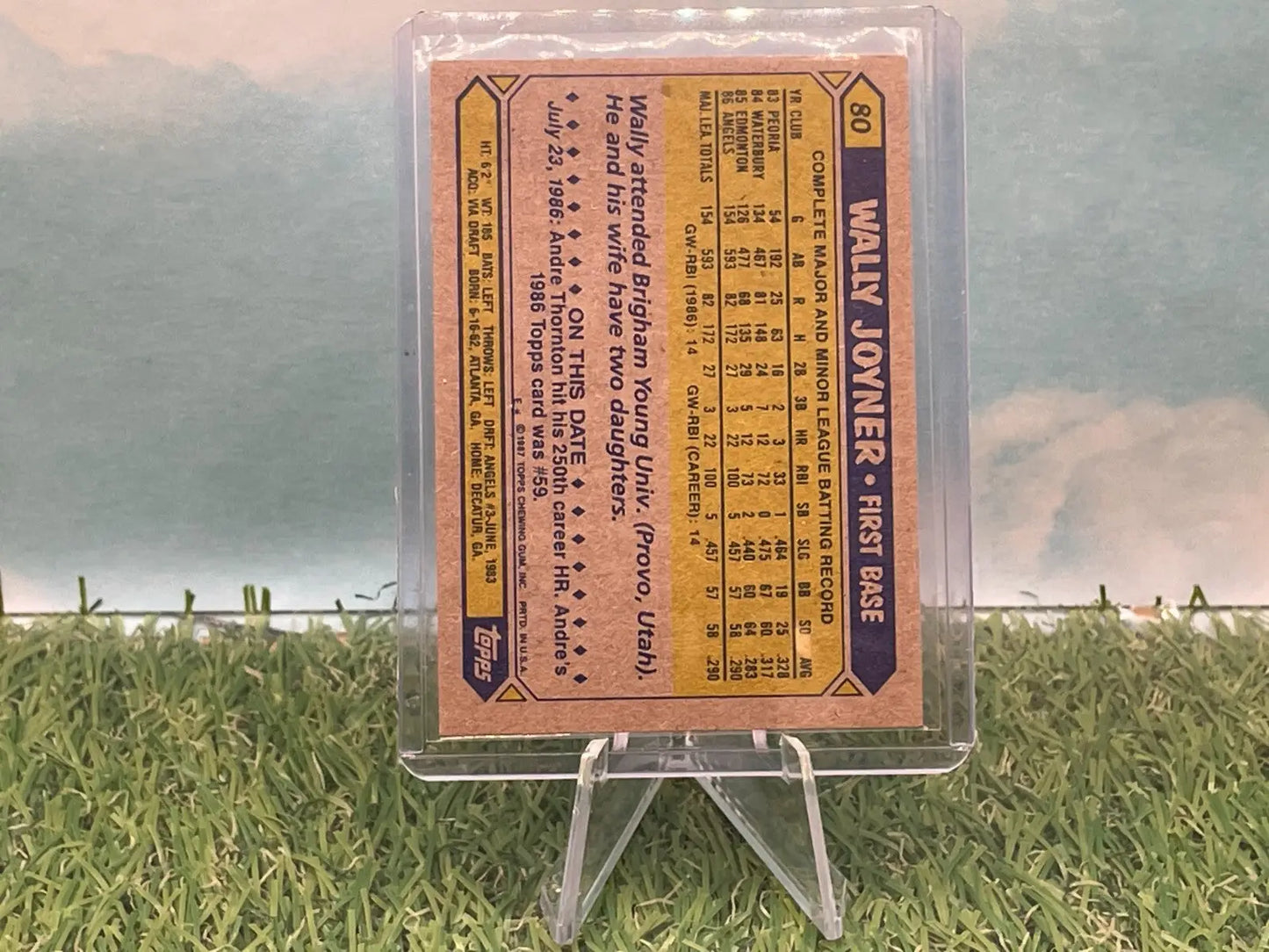 1987 Topps Wally Joyner #80 Rookie Card - Baseball Card Single
