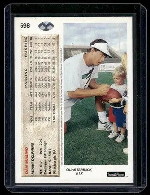 1987 Upper Deck Dan Marino #598 Football