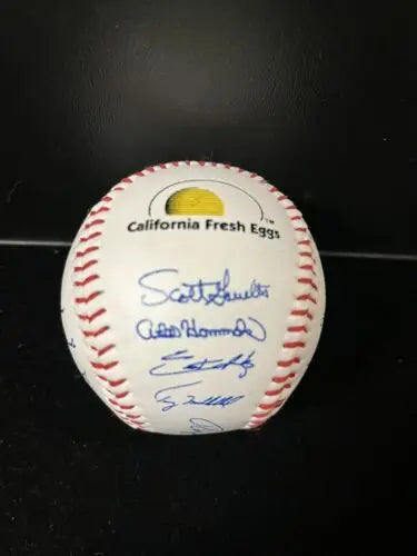 Autographed California Fresh Eggs baseball from the 1988-89 San Francisco Giants