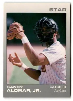 Baseball trading card of Sandy Alomar Jr. as catcher from Star Ad Cards NNO Sandy Alomar