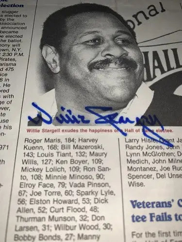 1988 Baseball Cooperstown Hall of Fame Willie Stargell Newsletter JSA Auto - Sports Memorabilia