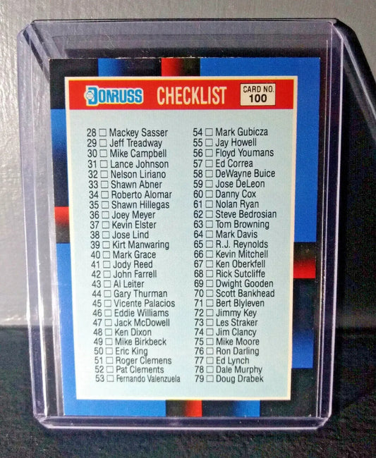 1988 Checklist Donruss #100 Baseball Card - Baseball Card Single
