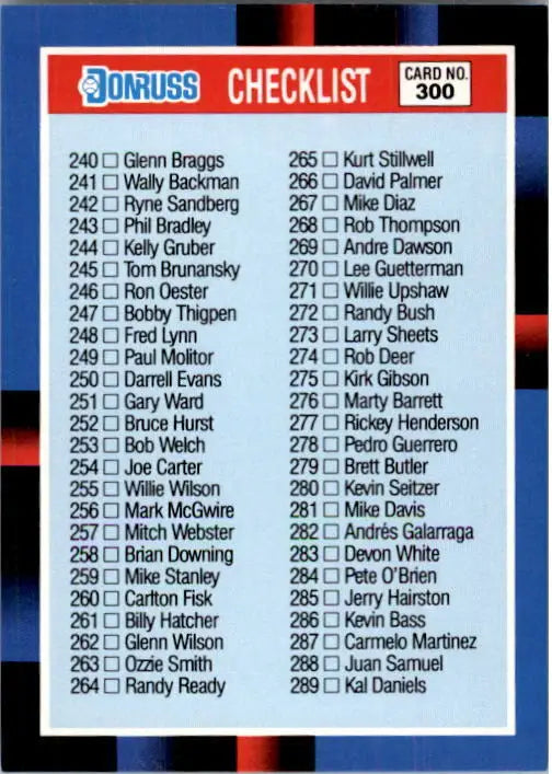 1988 Checklist Donruss Baseball Card #300 - Baseball Card Single