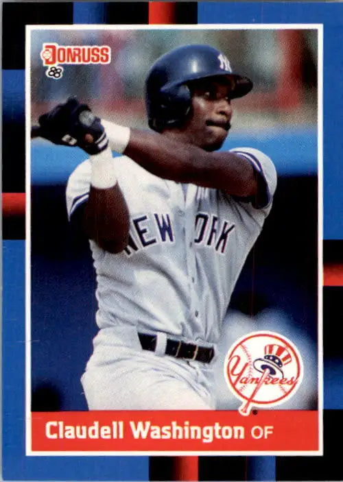 1988 Claudell Washington Donruss Baseball Card #340 - Baseball Card Single
