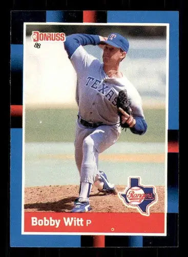 Original gloss modern Bobby Witt baseball card from 1988 Donruss #101 Rangers