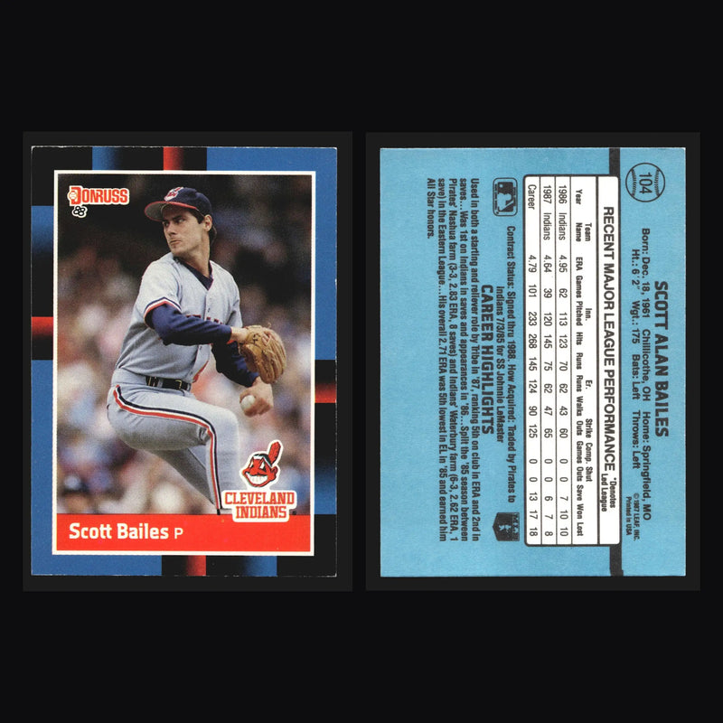 1988 Donruss #104 Scott Bailes Cleveland Indians