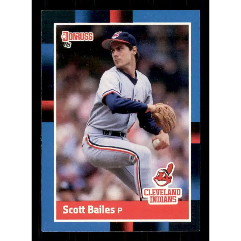 1988 Donruss #104 Scott Bailes EX Cleveland Indians Baseball Card - Baseball Card Single