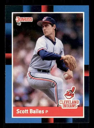 Original gloss Scott Bailes baseball card from 1988 Donruss #104 featuring Indians
