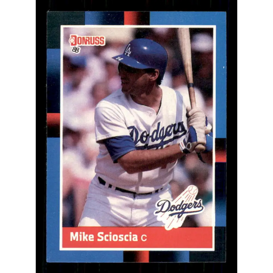 1988 Donruss #106 Mike Scioscia EX Los Angeles Dodgers Baseball Card Image 1