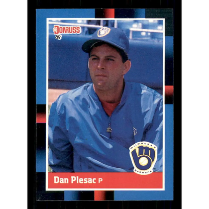 1988 Donruss #109 Dan Plesac EX Milwaukee Brewers Baseball Card Image 1