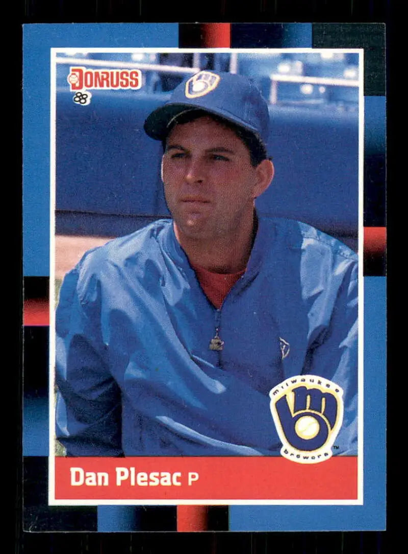 1988 Donruss #109 Dan Plesac NM-MT Milwaukee Brewers Baseball Card - Baseball Card Single