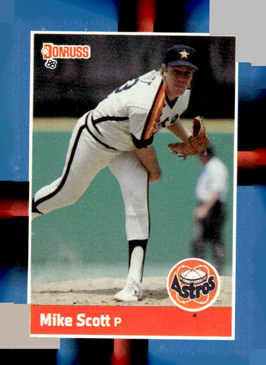 1988 Donruss Mike Scott baseball card featuring Houston Astros player Mike Scott