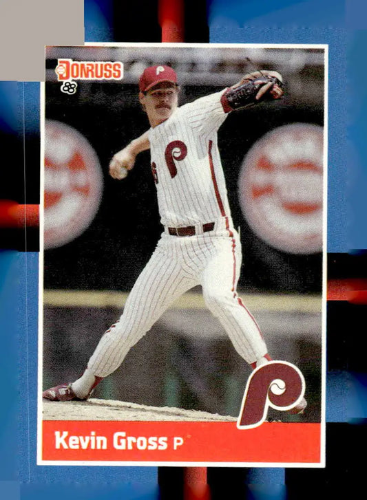 1988 Donruss Kevin Gross baseball card featuring Kevin Gross in vintage baseball card style