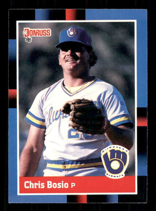 1988 Donruss #117 Chris Bosio NM-MT Milwaukee Brewers Baseball Card - Baseball Card Single