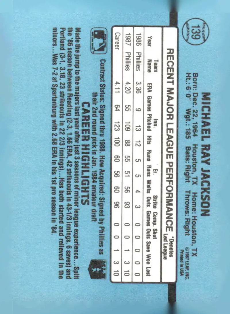 1988 Donruss #139 Mike Jackson - Baseball Card Single
