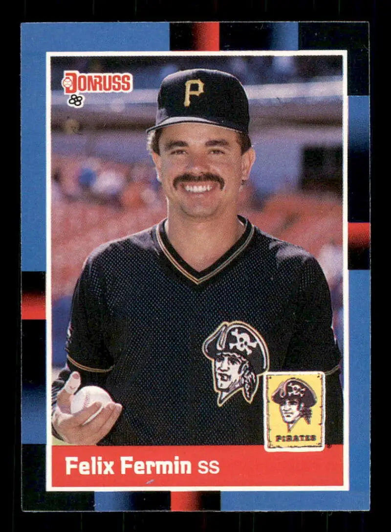 1988 Donruss #144 Felix Fermin NM-MT Pittsburgh Pirates Baseball Card - Baseball Card Single