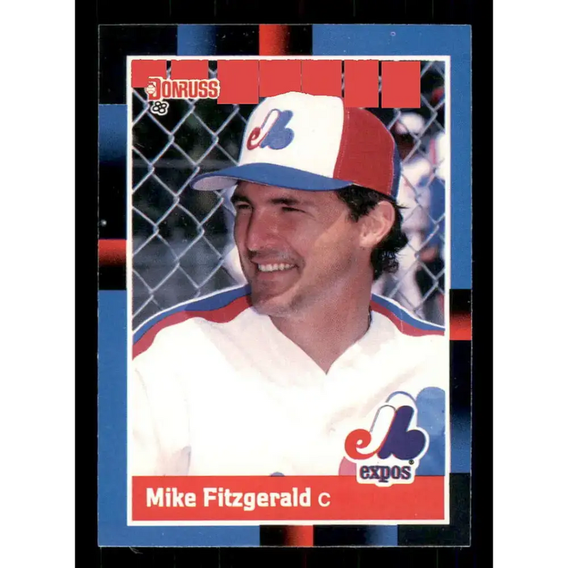 1988 Donruss #159 Mike Fitzgerald EX Montreal Expos Baseball Card - Baseball Card Single