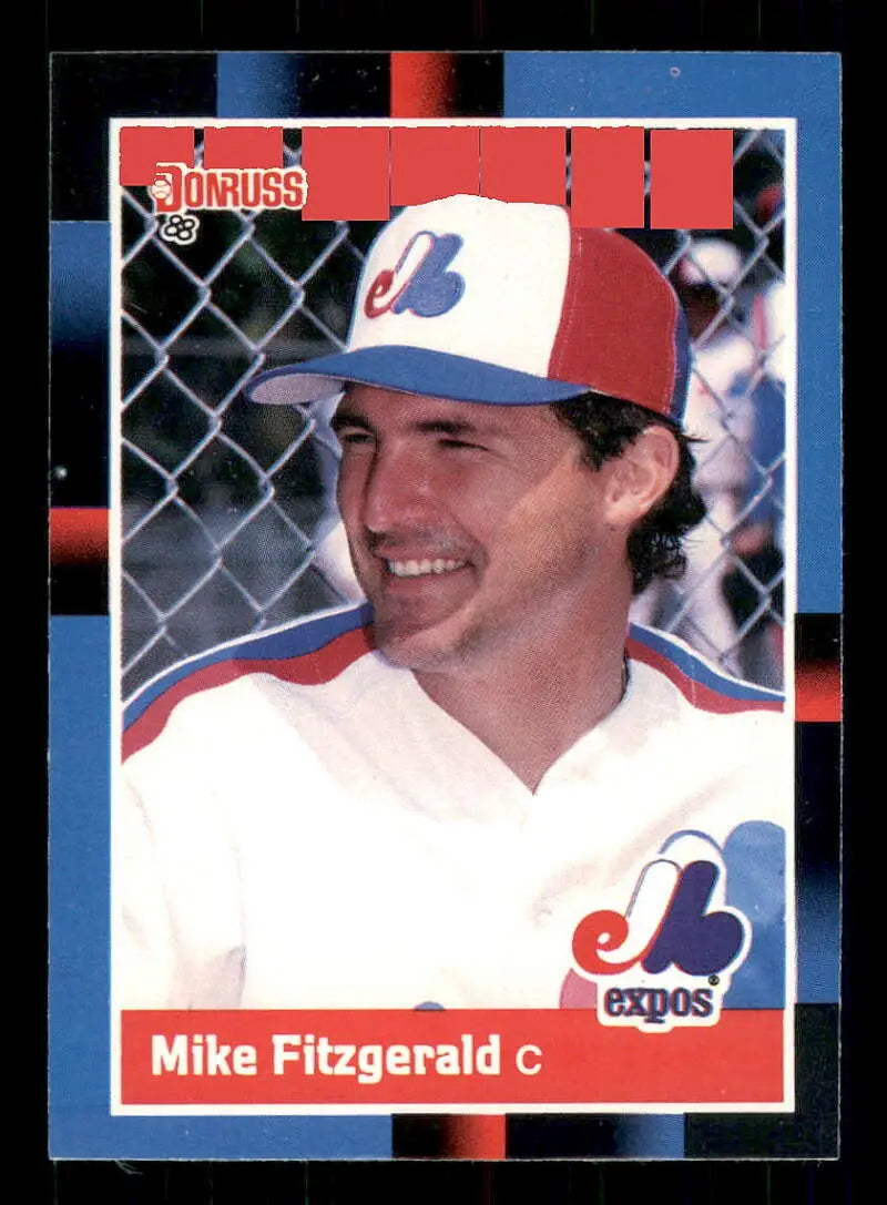 1988 Donruss #159 Mike Fitzgerald NM-MT Montreal Expos Baseball Card - Baseball Card Single
