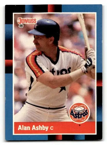 Original gloss Alan Ashby Houston baseball card from 1988 Donruss #163 ashby Houston Astros