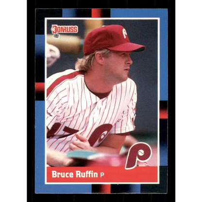 1988 Donruss #165 Bruce Ruffin EX Philadelphia Phillies Baseball Card Image 1