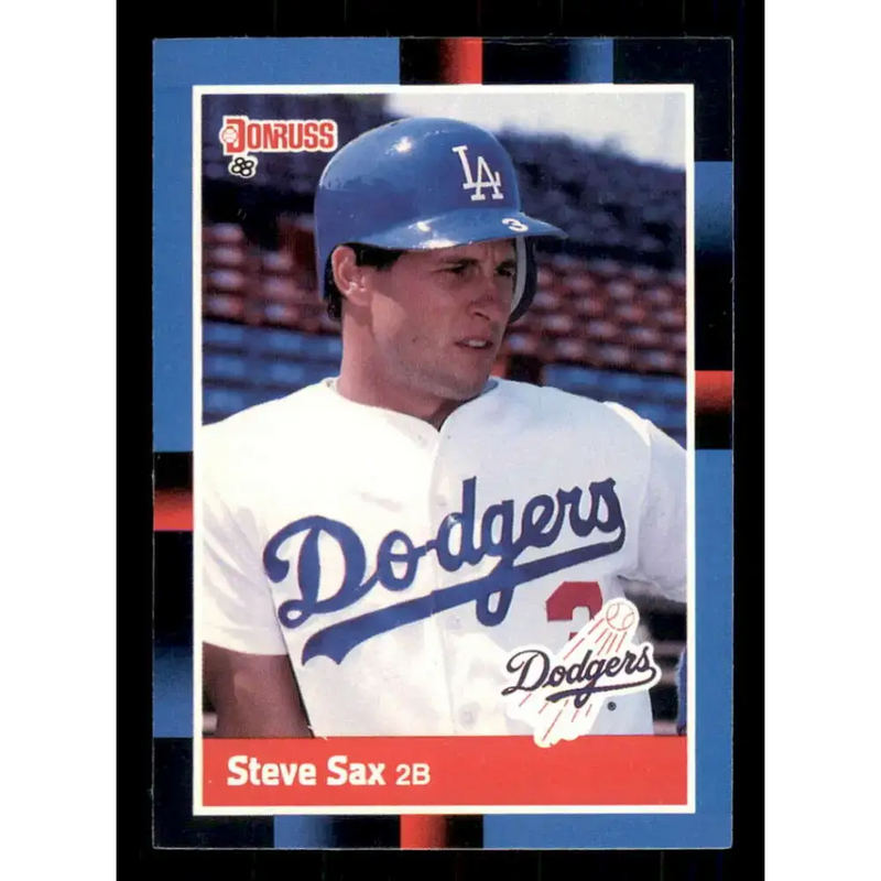 1988 Donruss #176 Steve Sax EX Los Angeles Dodgers Baseball Card - Baseball Card Single