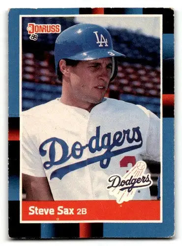 1988 Donruss #176 Steve Sax Los Angeles Dodgers Baseball Cards EX/NM ID:55378 - Baseball Card Single
