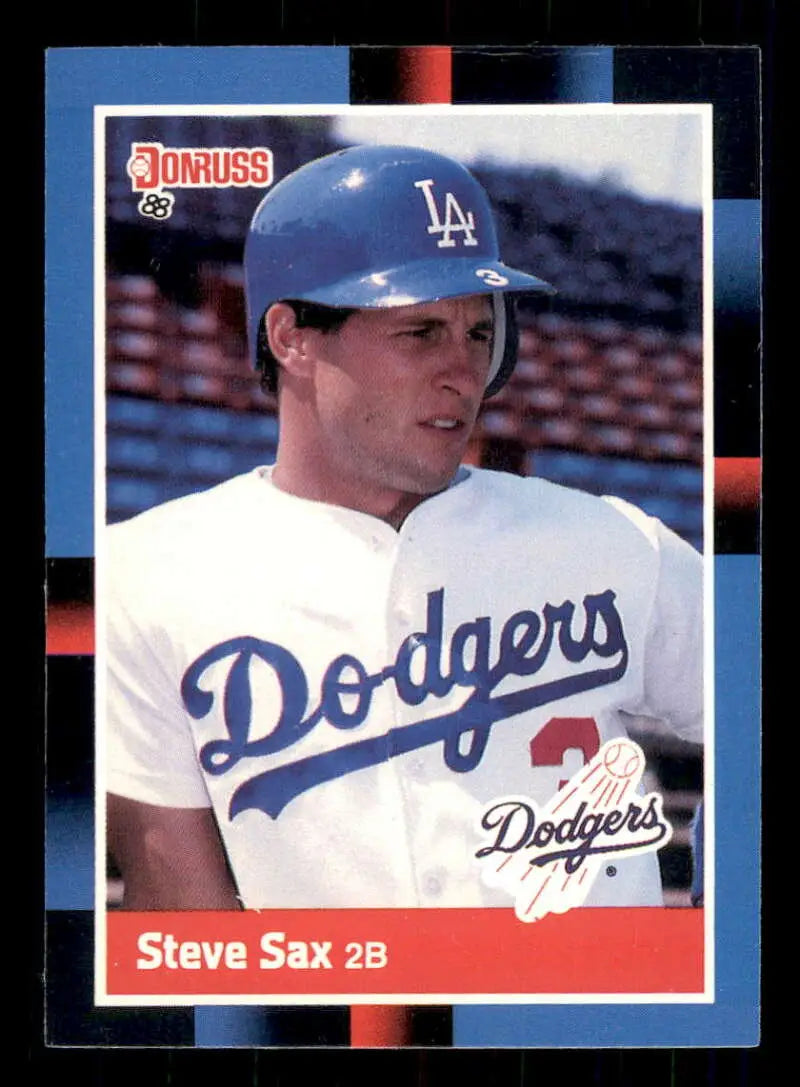 1988 Donruss #176 Steve Sax NM-MT Los Angeles Dodgers Baseball Card - Baseball Card Single