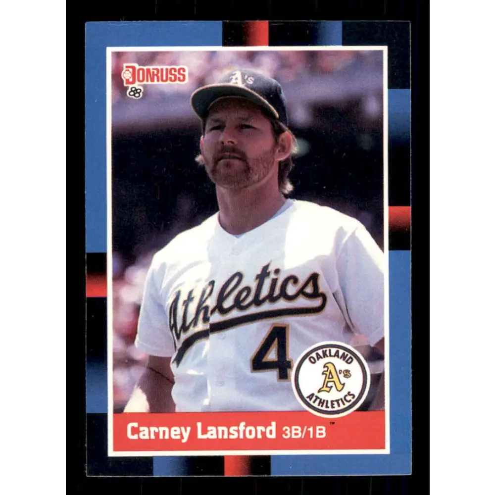 1988 Donruss #178 Carney Lansford EX Oakland Athletics Baseball Card Image 1
