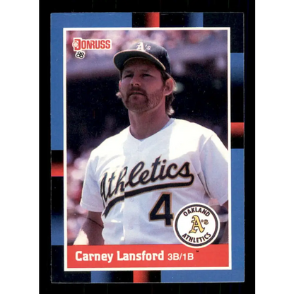 1988 Donruss #178 Carney Lansford EX Oakland Athletics Baseball Card Image 1
