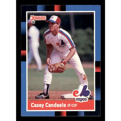 1988 Donruss #179 Casey Candaele EX Montreal Expos Baseball Card Image 1
