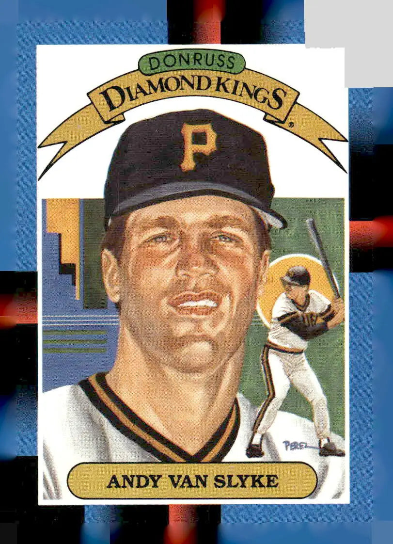 1990 Donruss Diamond Kings baseball card featuring Andy Van Slyke of the Pittsburgh Pirates