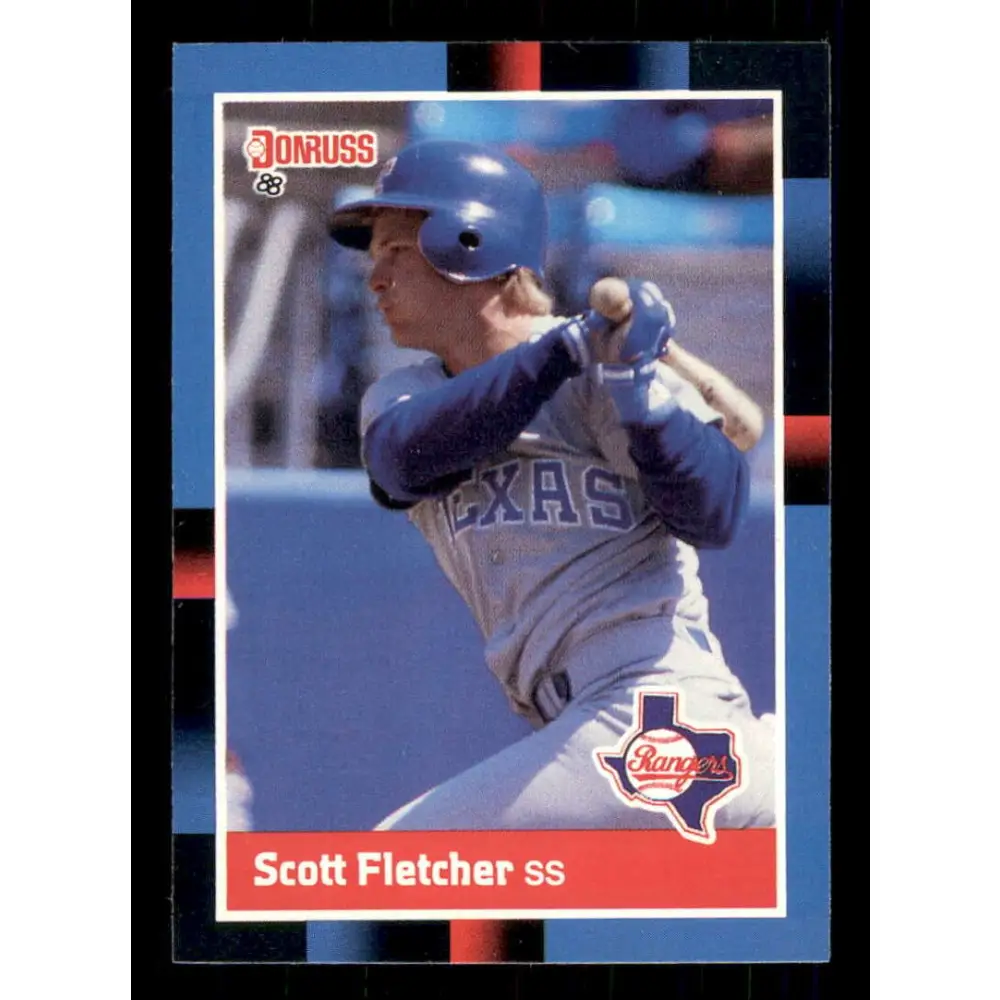 1988 Donruss #180 Scott Fletcher EX Texas Rangers Baseball Card Image 1