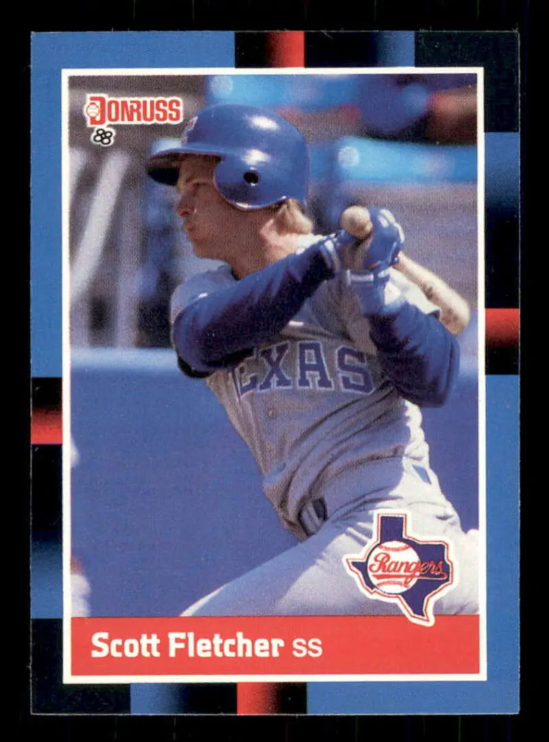 1988 Donruss #180 Scott Fletcher NM-MT Texas Rangers Baseball Card - Baseball Card Single