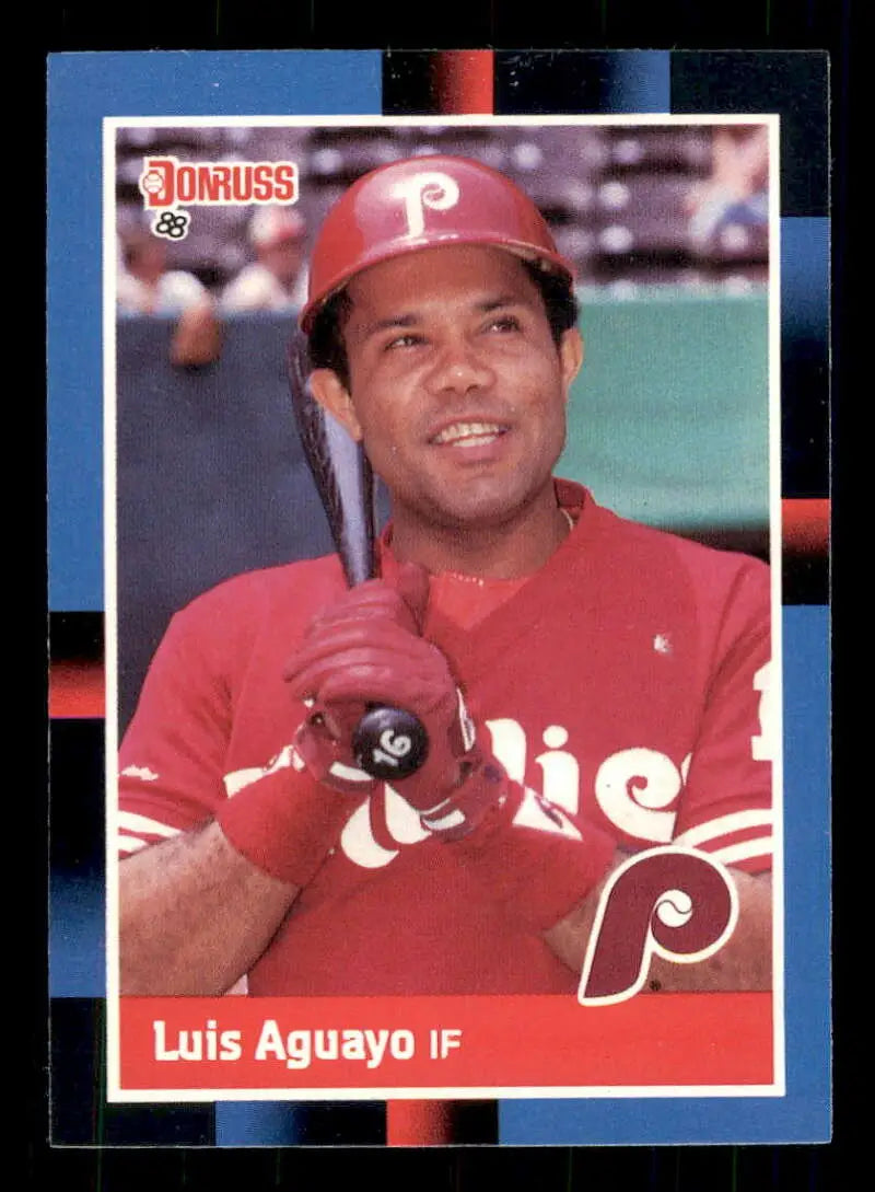 1988 Donruss #185 Luis Aguayo NM-MT Philadelphia Phillies Baseball Card - Baseball Card Single