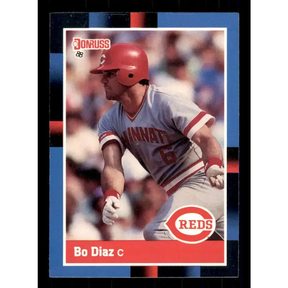 1988 Donruss #186 Bo Diaz EX Cincinnati Reds Baseball Card - Baseball Card Single