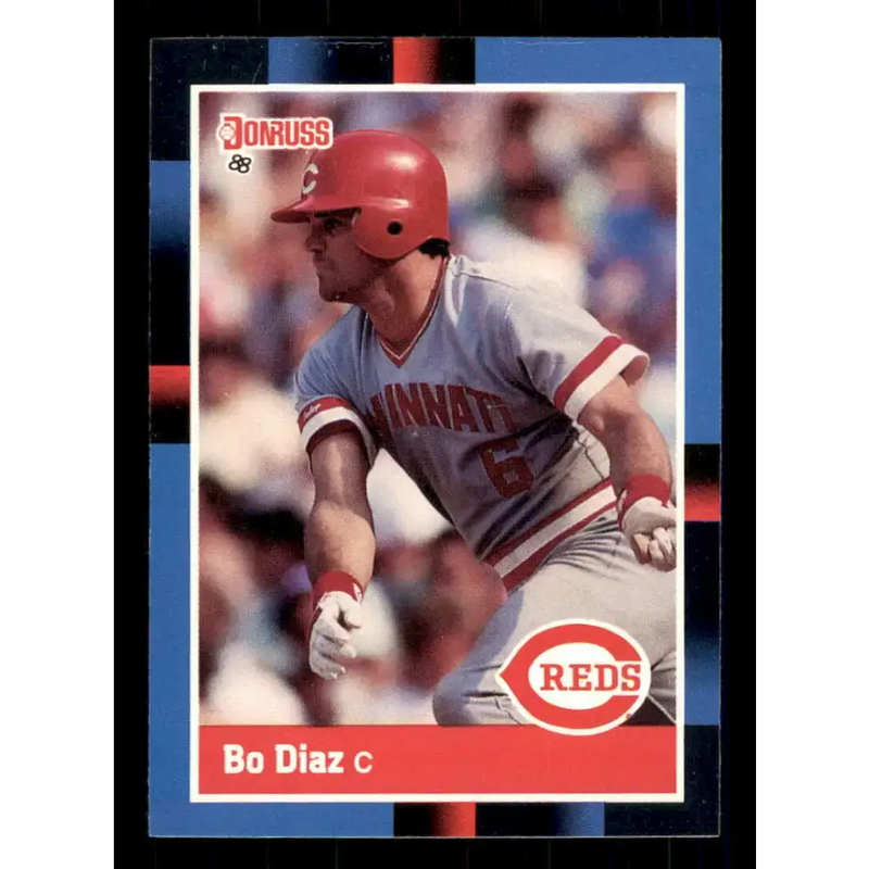 1988 Donruss #186 Bo Diaz EX Cincinnati Reds Baseball Card - Baseball Card Single
