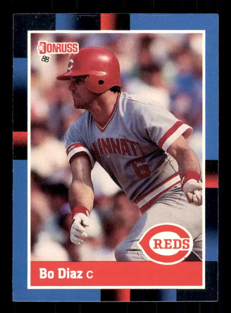 1988 Donruss #186 Bo Diaz NM-MT Cincinnati Reds Baseball Card - Baseball Card Single