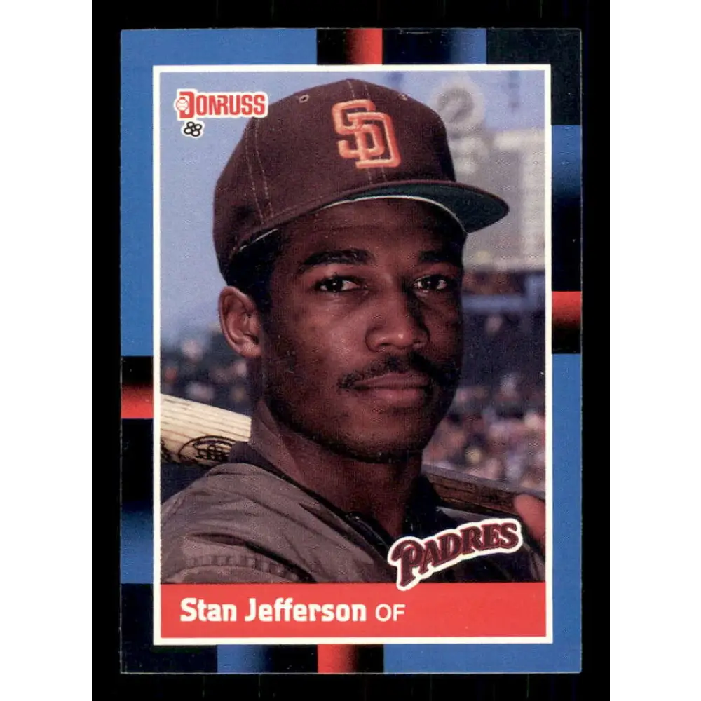 1988 Donruss #187 Stan Jefferson EX San Diego Padres Baseball Card Image 1