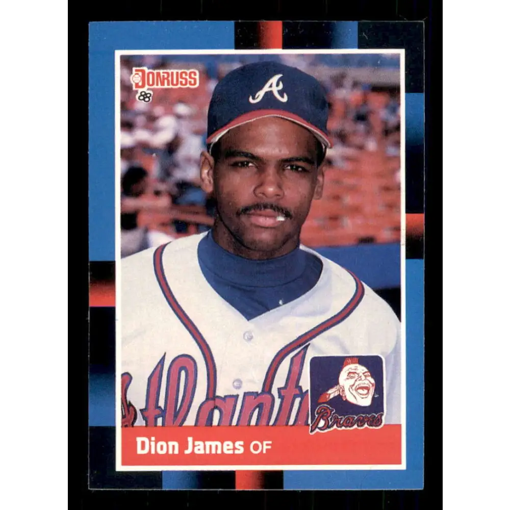 1988 Donruss #190 Dion James EX Atlanta Braves Baseball Card Image 1